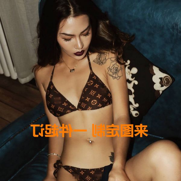 

fashion women's triangle swimwear bikini letter swimsuit