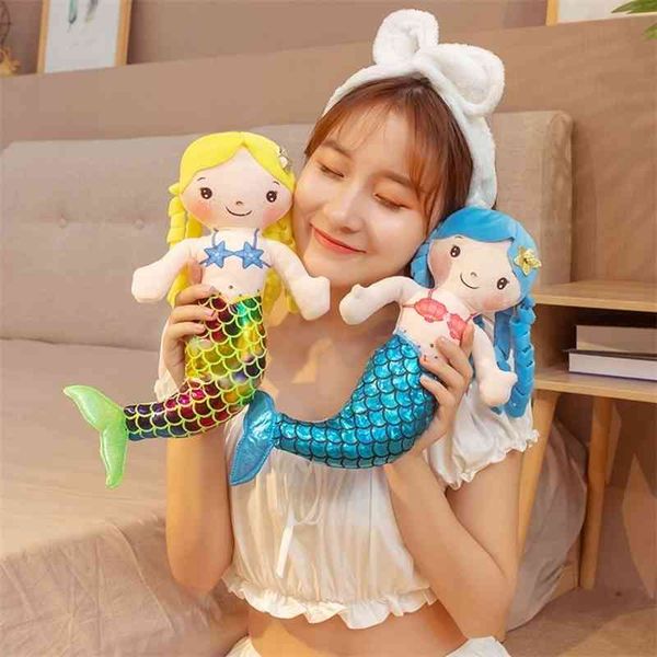 

cartoon mermaid humanoid child stuffed plush toy cute doll comfortable pillow 30cm