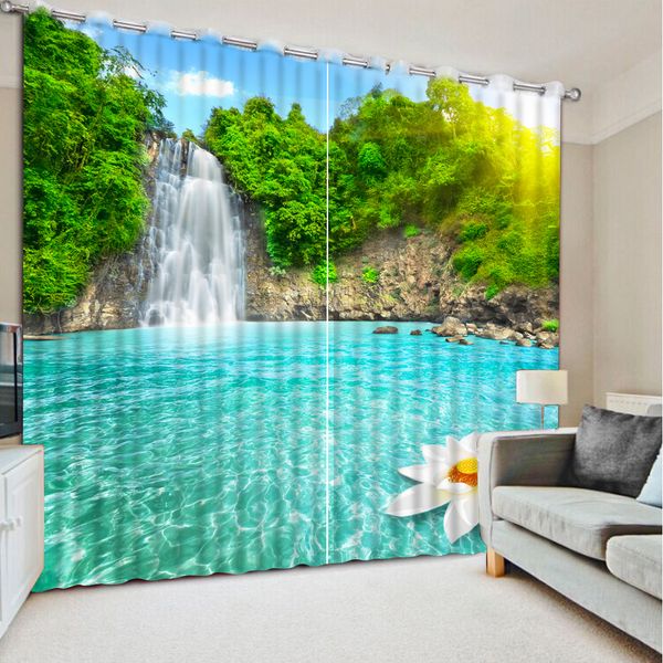 

blue floral ornament blackout printing fabric floral 3d print window curtain drape for living room bedroom wall tapestry