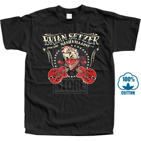 

funny men white black new nashvillains brian setzer stray cats music cotton mens rock hoodie designers t shirts sweatshirt