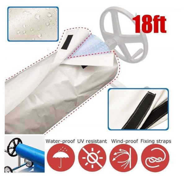 

18' wide swimming pool cover outdoor dustproof waterproof uv protective pool solar roller reel cover solar blanket swimming tool1