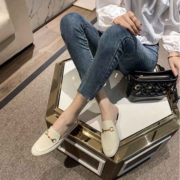 

fashion women summer sandals shopping loafers black white womens slides outdoor shoes size 35-42 ing