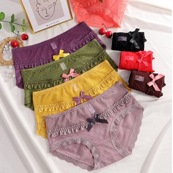 

underwear low-rise girl briefs mesh cotton crotch student underwear pink lady sexi lace panti panties ladi girl lingeri, Black;pink