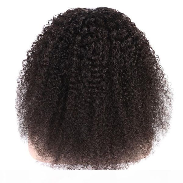 

sassygirl kinky curly wig with baby hair brazilian lace closure human hair wigs for black women 150% density curly wigs 8-18 inch, Black;brown
