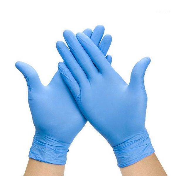 

100pcs disposable gloves wear-resistant durable nitrile rubber latex household cleaning gloves protective blue1