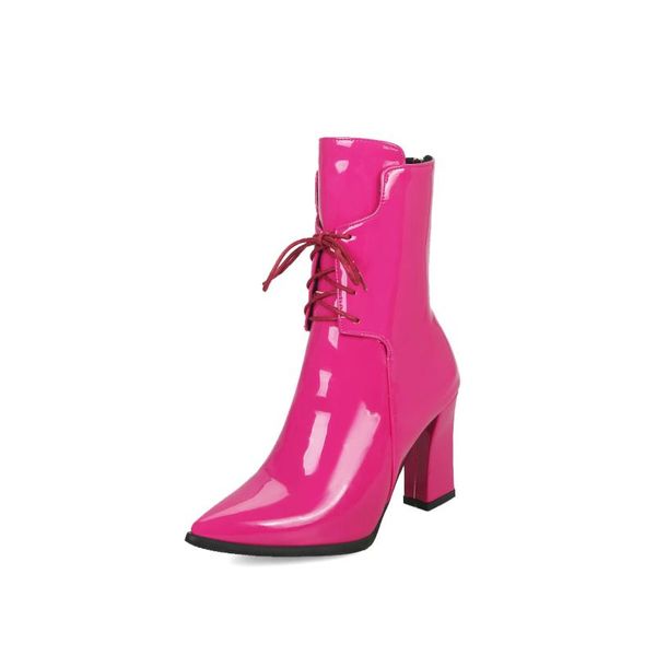 

women's boots autumn female shoes round toe boots-women winter footwear luxury designer high heel ladies low 2020, Black