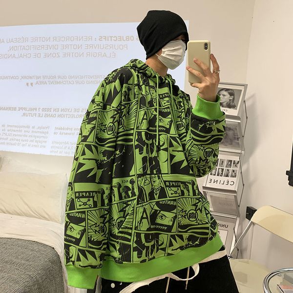

2021 new privathinker men's casual oversize hooded sweatshirts man fashion graphic printed cartoon hoodies male streetwear clothing rtk, Black