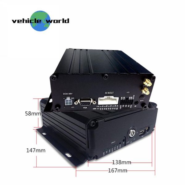 

kits h.264 2.0mp ahd 1080p 4channels sd card hdd gps 3g mobile dvr for vehicle car taxi trailer truck school bus, Black;white