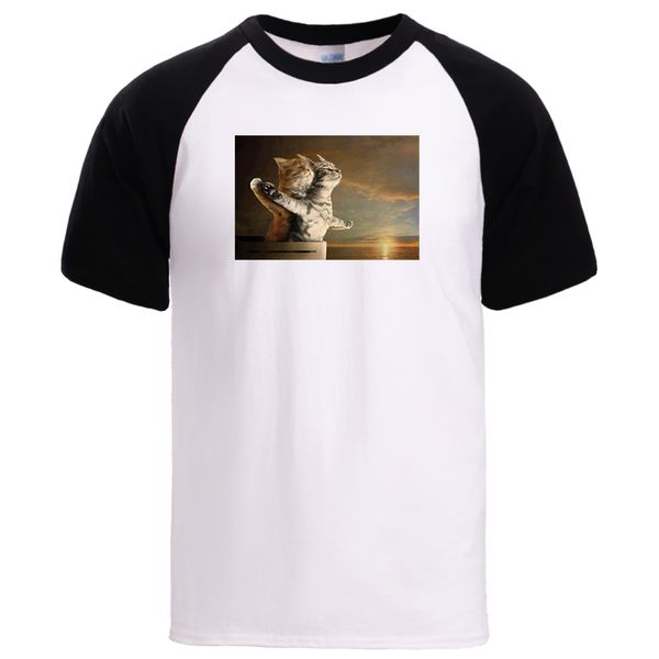 

sport titanic funny cat tshirt mens 2020 new arrival summer short sleeve sportswear tee man 100% cotton raglan t shirts