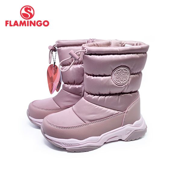 

flamingo winter wool keep warm shoes anti-slip children snow boots for girl size 28-34 202d-f1-2073 1028, Black;grey
