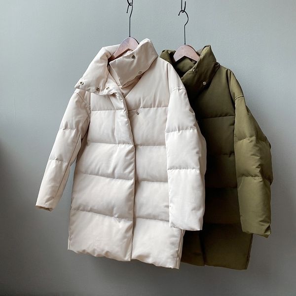 

winter jacket women casual polyester single breasted 3 solid color padded coat warm mujer parkas autumn womens clothing 201118, Black
