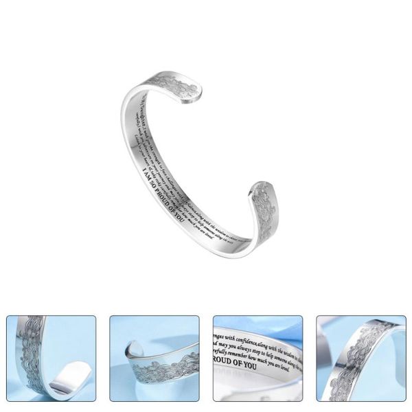 

bangle 1pc fashion bracelet open hand chain memorial wrist ornament for kids (silver), Black