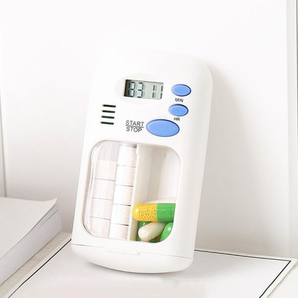 

2 blocks separated box case organizer with timer alarm cl1