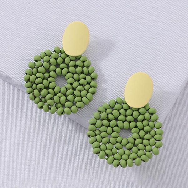

dangle & chandelier elegance11 2021 statement earrings handmade beads mint green wood jewelry bohemian elegant for women, Silver
