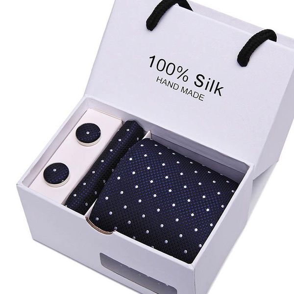 

joy alice men black neck tie set handkercheif set 8 cm width neckties jacquard corbata gift box packing mens high fashion, Black;gray