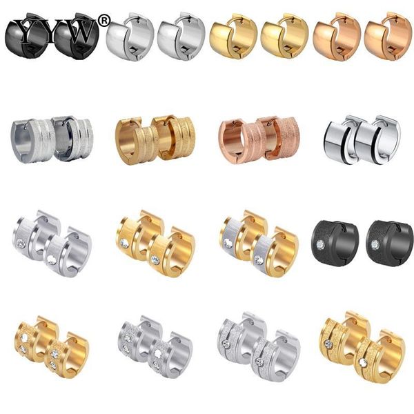 

stud 316l stainless steel ear earrings brincos 2021 fashion women men's 7mm wide punk style small jewelry pendientes, Golden;silver