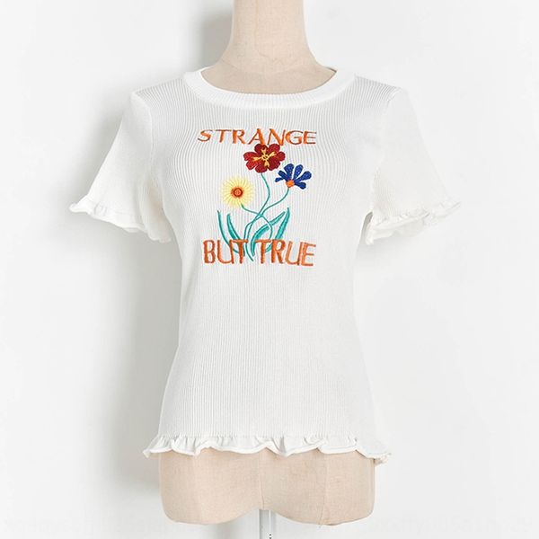 

лето 2020 новый алфавит вышитые с коротким рукавом для женщин w20638 лето 2020 новый алфавит вышитая короткий рукав футболки для женщин embr, White;black