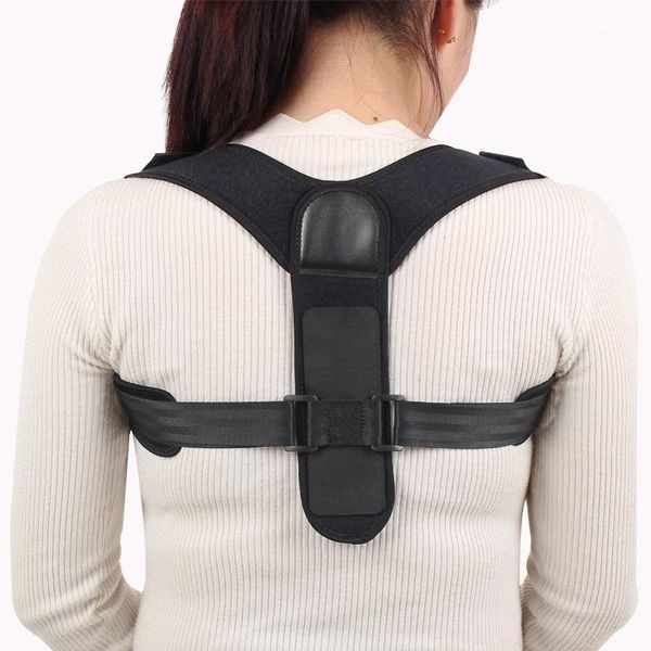 

back support posture corrector adjustable shoulder brace belt men women corretor de postura orthopedic scoliosis1, Black;blue