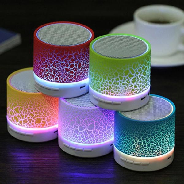 

a9 bluetooth speaker mini wireless loudspeaker crack led colorful lights flashing tf usb subwoofer mp3 stereo audio music player
