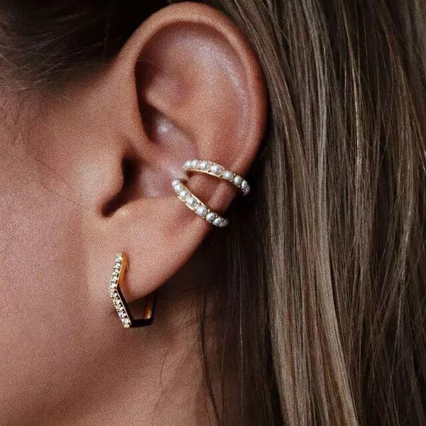 

hoop & huggie 925 sterling silver gold plated vermeil delicate dainty jewelry geometric hexagon earring, Golden;silver