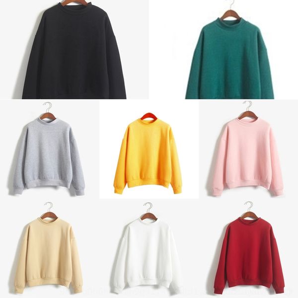 

qlktr candy 2020 new jacket women's loose korean pullover sweater candy sweater style super color long sleeve thickened fleece autumn a, White