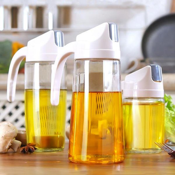 

Kitchen Glass Bottle Dispenser Automatic Opening Closing Home Bottles For And Vinegar Honey Olive Oil Container hot sale