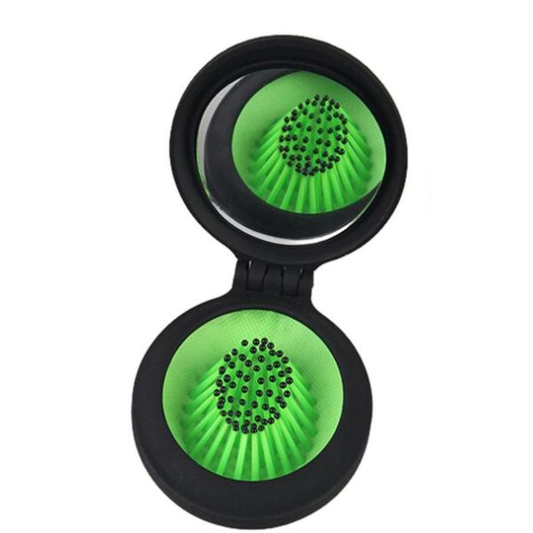 

mas folding ballon hair combs curl mirror round portable environmental protection travel anti-static women gi jllftq, Silver