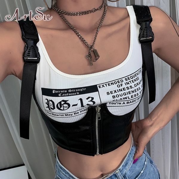 

artsu - панк женские шорты, черно-белый базовый рукав футболка, неформальная кожаная рубашка, эластичная женская рубашка asve20787 2020