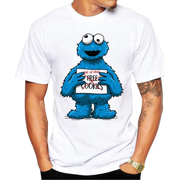 

teehub новая мода free куки мультфильм cookie monster printed hipster дизайн топы с коротким рукавом смешной спорт толстовка с капюшоном тол