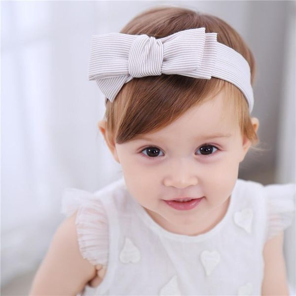 

hair accessories cute print bow knot baby girl headbands headwear arrow striped child children hairbands, Slivery;white