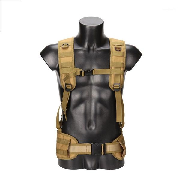 

waist support multi-function tactical belt gear nylon paintball combat duty molle gun pad with suspender adjustable1, Black;gray