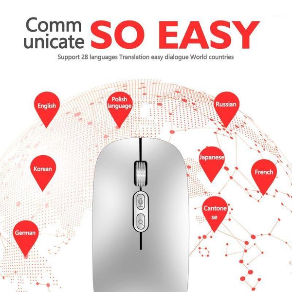

mice 2.4g intelligent voice translation mouse 1600 dpi multilingual ultra-thin wireless charging film and televisio1
