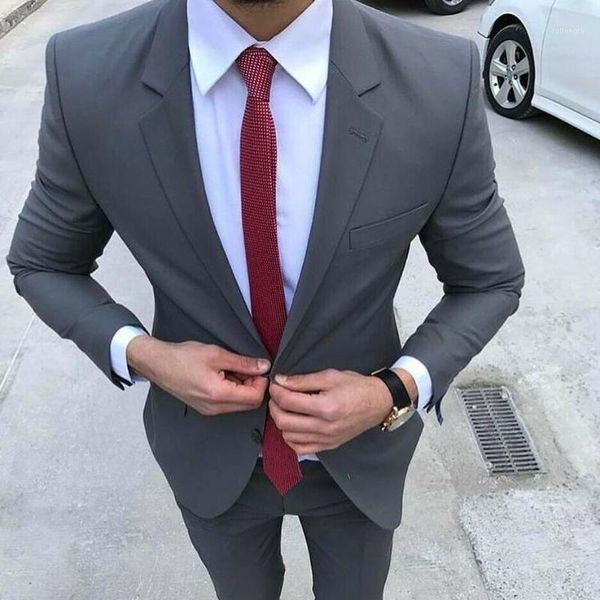 

formal wedding men's dark gray slim fit suit two button notch lapel groom tuxedos formal party prom suit 2 pcs blazer + pants1, White;black