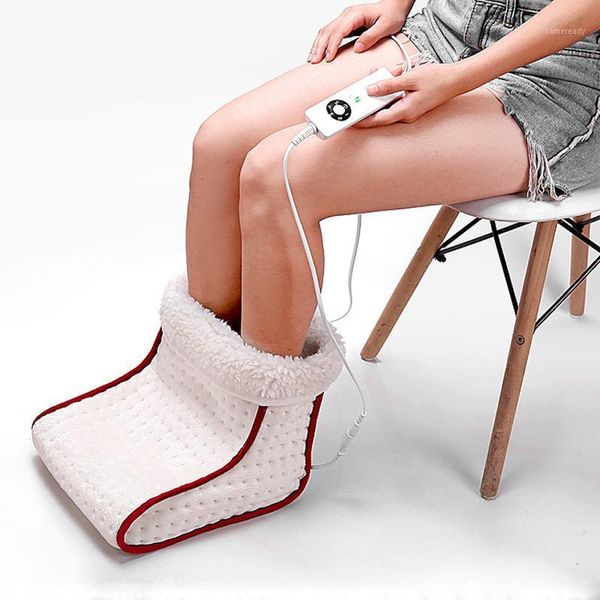 

washable electric foot warmer 5 gears controlable foot care warmer velvet heated slipper massage shoes pad cosy 110v 220v1