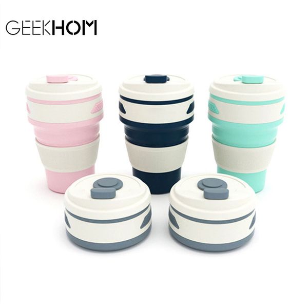 

coffee mugs telescopic drinking folding silicone cup portable coffee cup multi-function foldable silica mug travel 1020