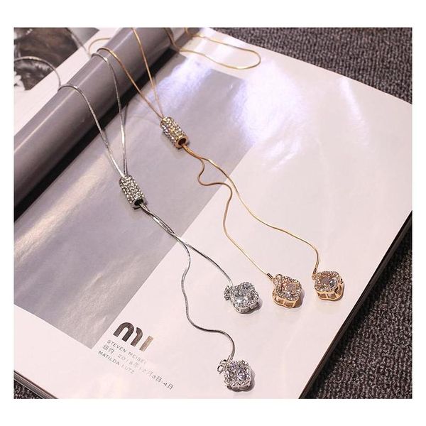 

sweater chain pendants necklaces quality shine jewelry austrian crystal fashion swan star lucky flowers fox dancing gi wmtftq hat7890, Silver