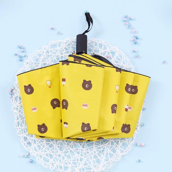 

tri fold bear color umbrella women uv small umbrellas parasol girls waterproof portable ultralight travel dropshipping yxlovb dh_niceshop