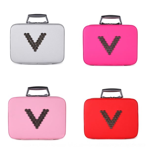 

hfds0 korean pu makeup bag zipper rivet up make zipper box with mirror women's cosmetics storage box w9rr9