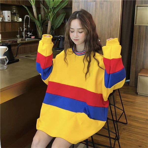 

women's casual sweatshirts japanese korean ulzzang loose chic loose colorblock sweatshirt female harajuku clothing for women1, Black