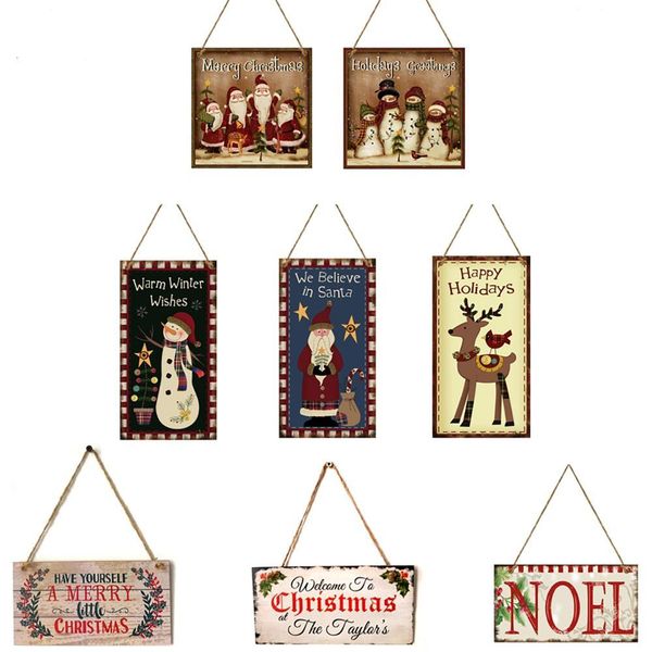 

fengrise wooden door hanging sign tree ornament merry christmas decor for home navidad 2020 happy new year 2021