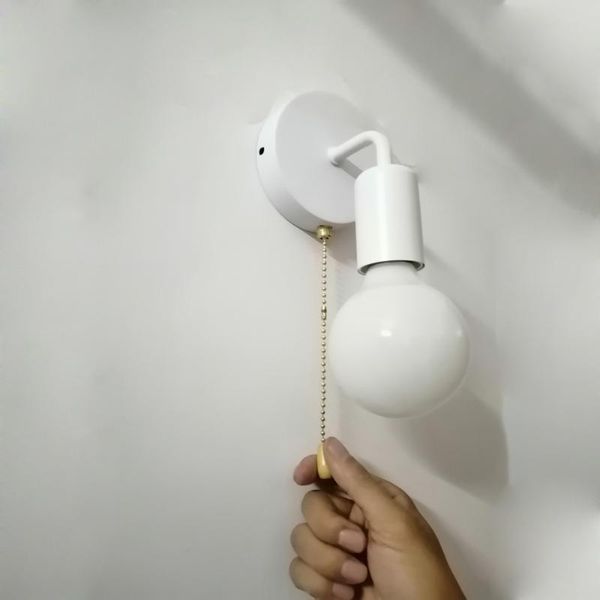 

wall lamp nordic wood modern sconce with switch for home light fixture retro decor edison black white e27