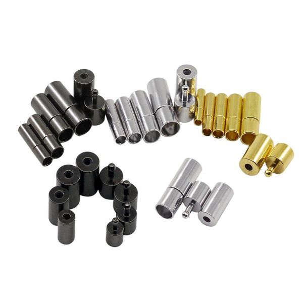 

10pcs/lot black/gold/rhodium color metal end caps end clasps fits 2/2.5/3/4/5/6/7/8mm round leather cord for diy jewelr wmtqvd, Silver