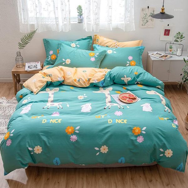 

bedding sets four-piece cotton student dormitory bed sheets quilt three-piece bedding1