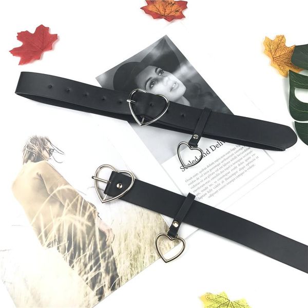 

korea's personality bf style woman's heart buckle belts fashion belts cowboy, Black;brown