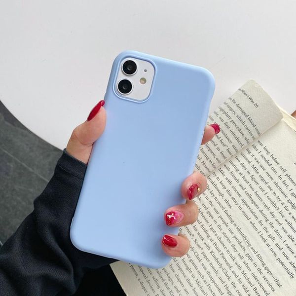 

sile solid color phone case for iphone 12 12 pro soft cover candy color iphone 12 mini pro max q sqcfcz