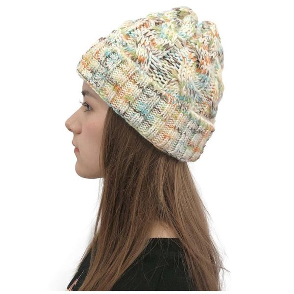 

смешанные цвета knit hat caps женщина зима толстого крючок багги skullies громоздкая hat открытого теплым caps lady beanie лыжного, Blue;gray