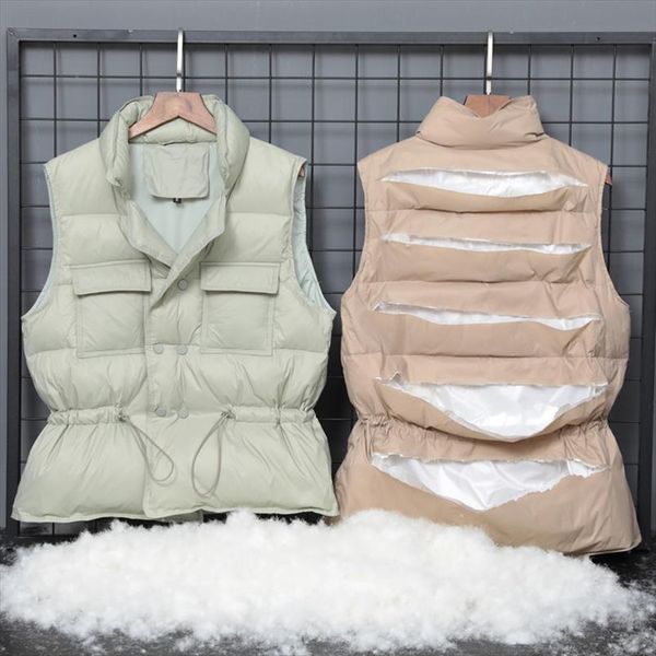 

новый женский осенний ultralight тонкие вниз жилеты 90% белая утка вниз зимы курток женской вскользь полупальто женского жилет coat, Black