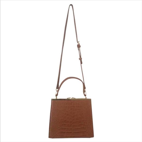 

cross body embossed pu hand bag crossbite handbag 2021 korean crocodile design retro autumn and winter women shoulder bags cow leather