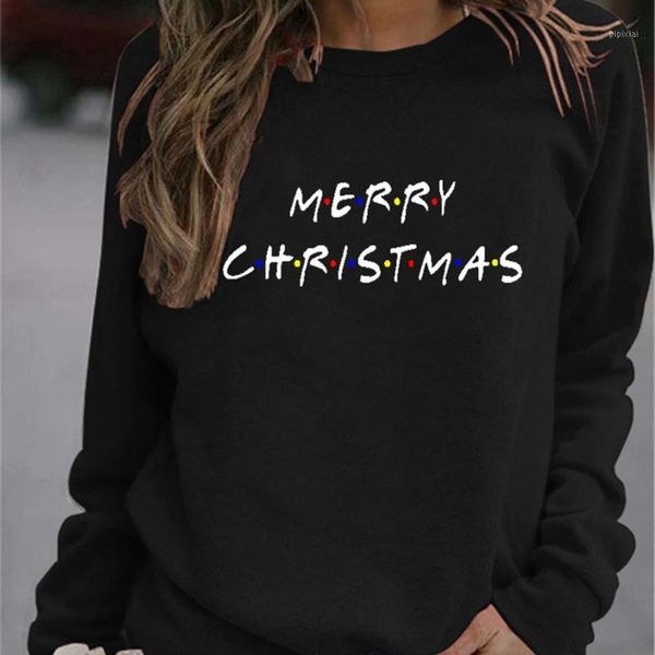 

antumn hoddies pullover women hoddies with letter alphabet printing long sleeves o neck streetwear chirstmas new years hoodies1, Black