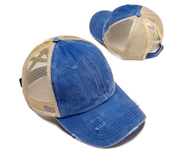 

ponytail baseball caps summer messy buns hats washed cotton hat visor sun cap outdoor snapbacks ca jllcie bdecoat, Blue;gray